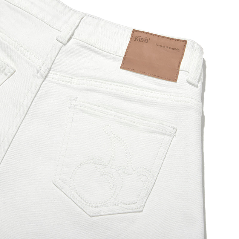 チェリーデニムピンタックショートパンツ【ホワイト】