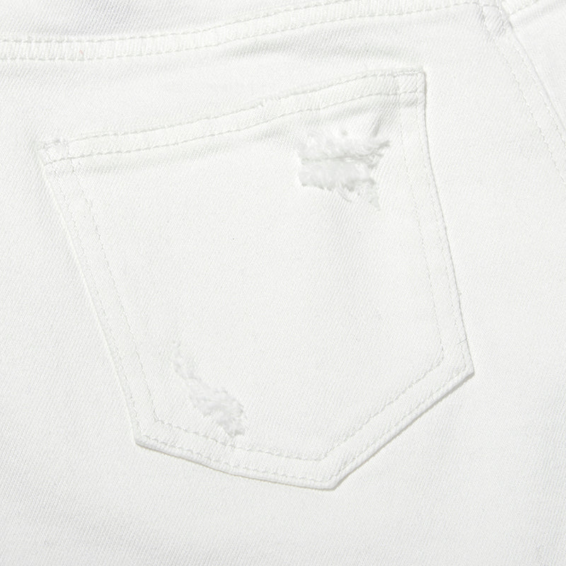 チェリーデニムピンタックショートパンツ【ホワイト】