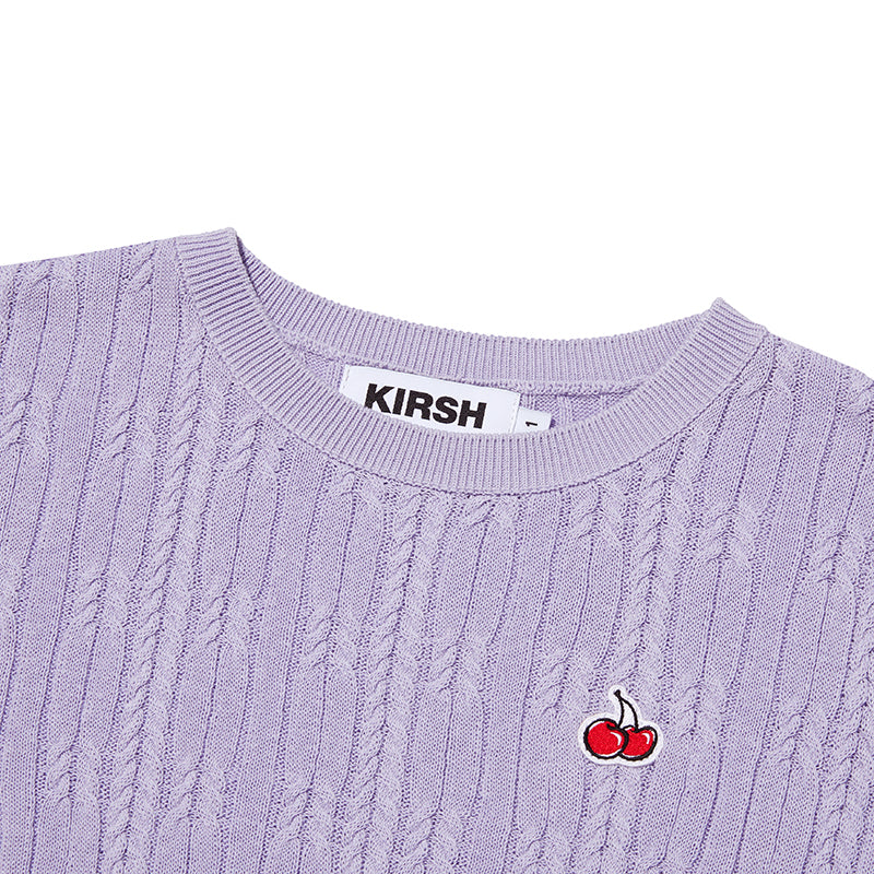 スモールチェリーケーブルクロップショートスリーブニット【ラベンダー】