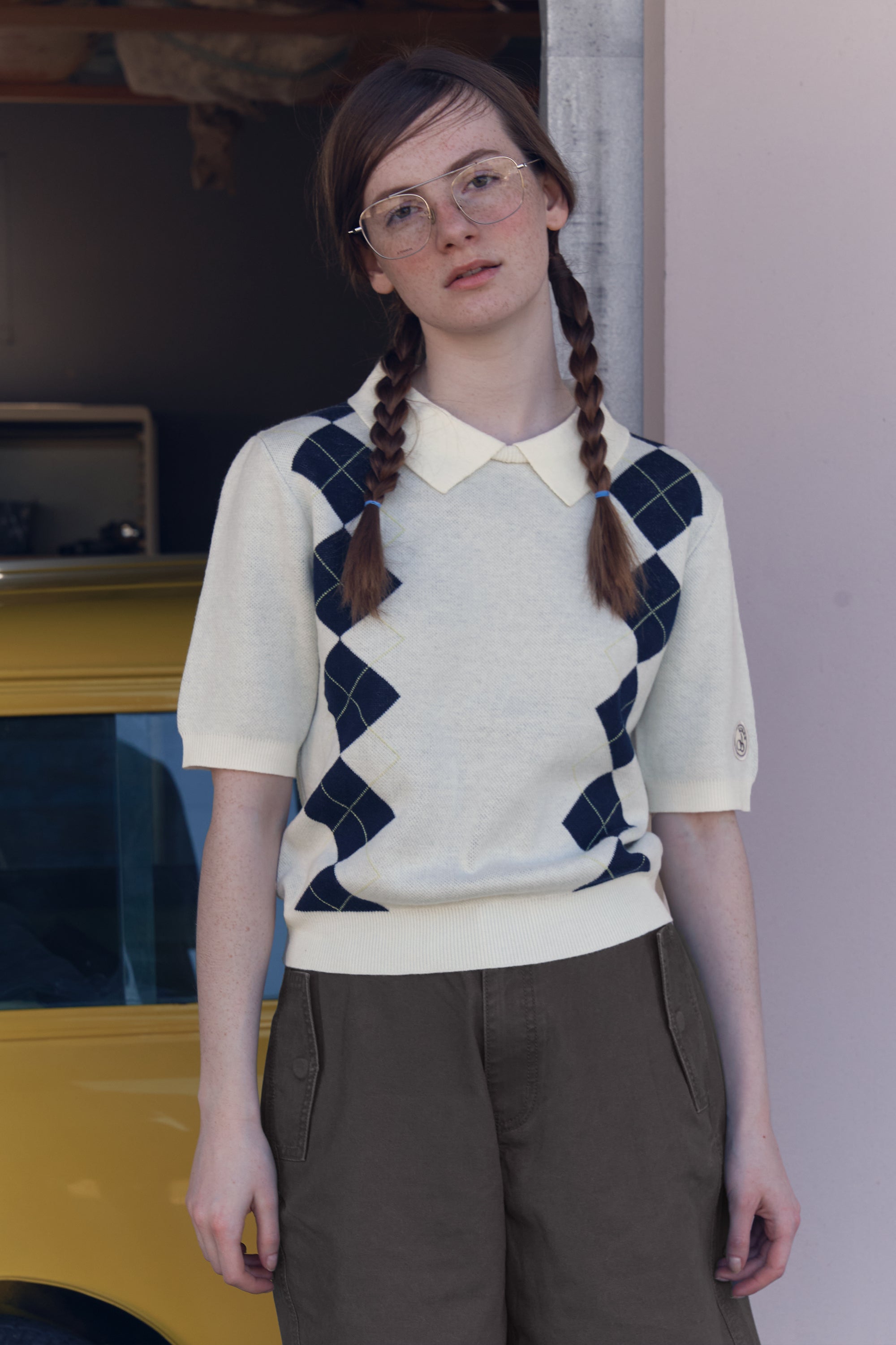 ユースホテルピグメントポイントハーフパンツ【チャコール】