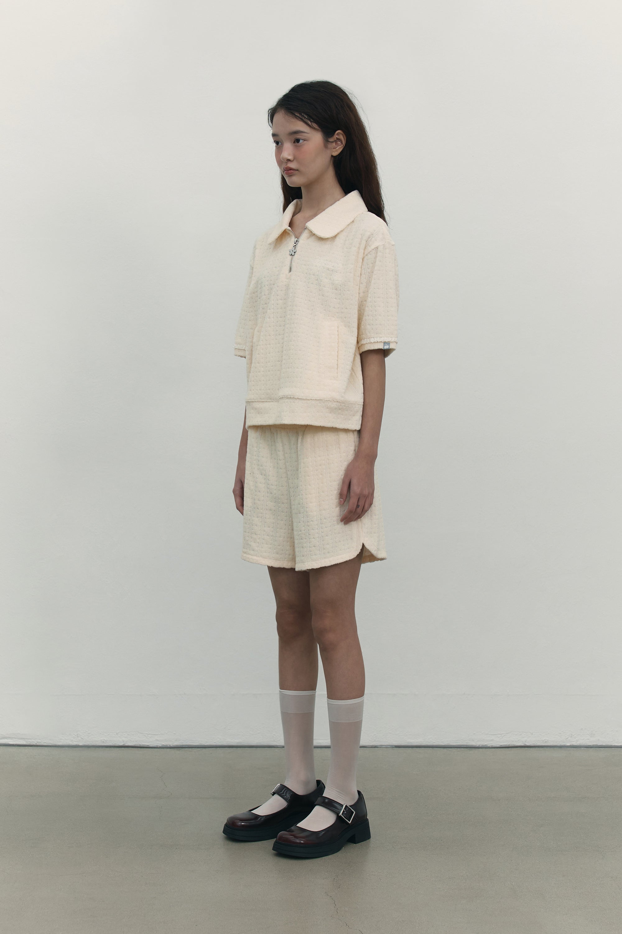 バンディングテリーショートパンツ【アイボリー】