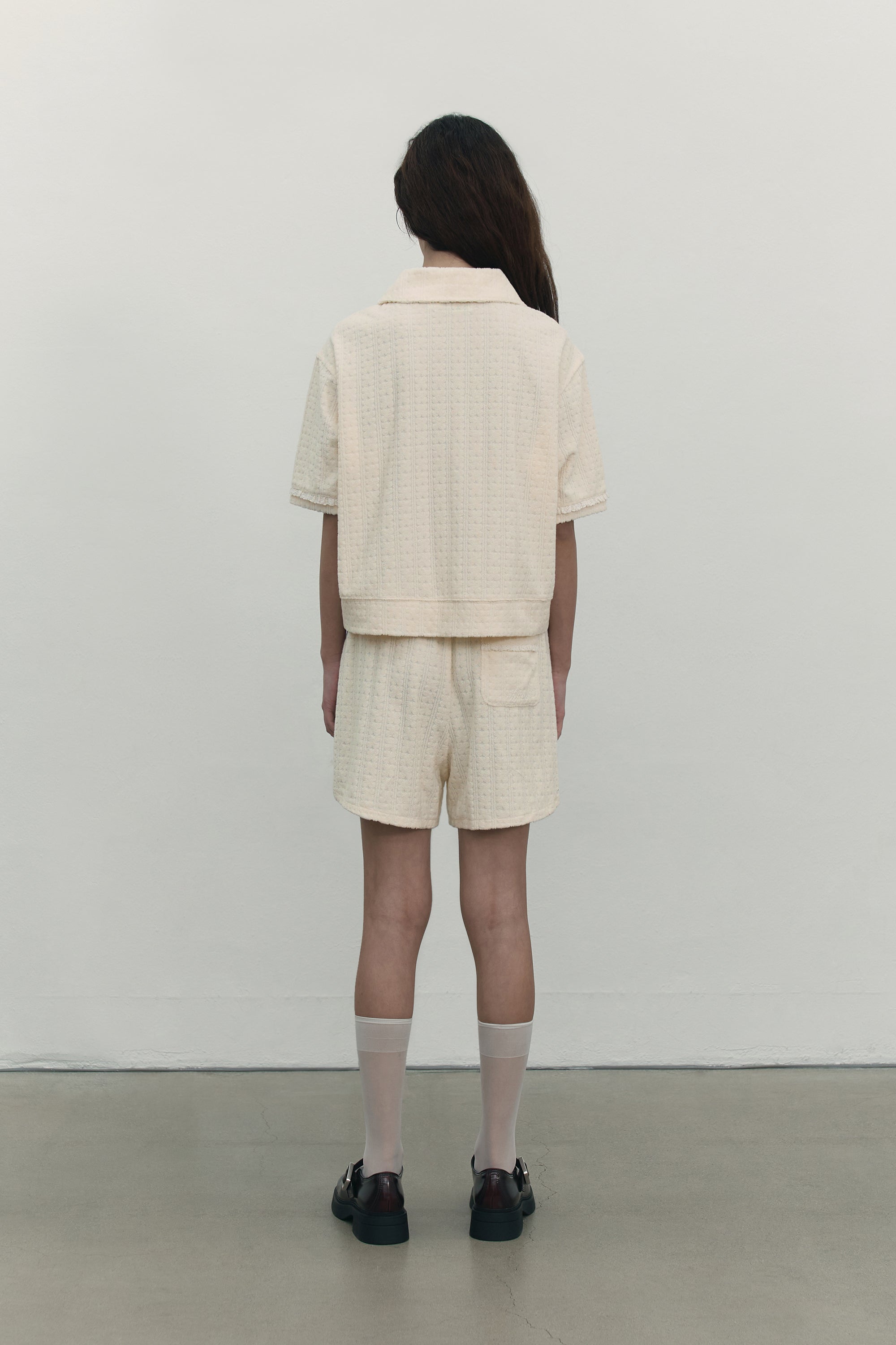 バンディングテリーショートパンツ【アイボリー】