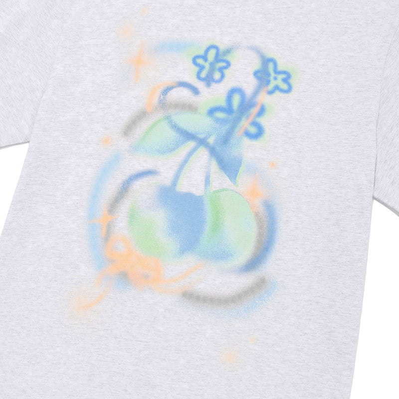 チェリーブラーグラフィックTシャツ【メランジグレー】
