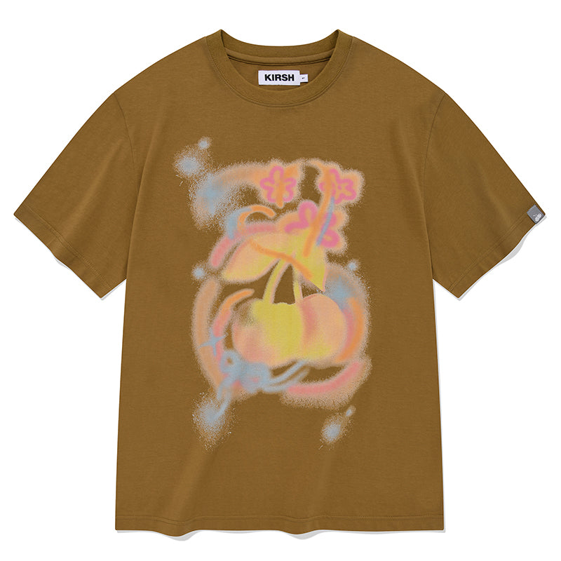 チェリーブラーグラフィックTシャツ【カーキ】