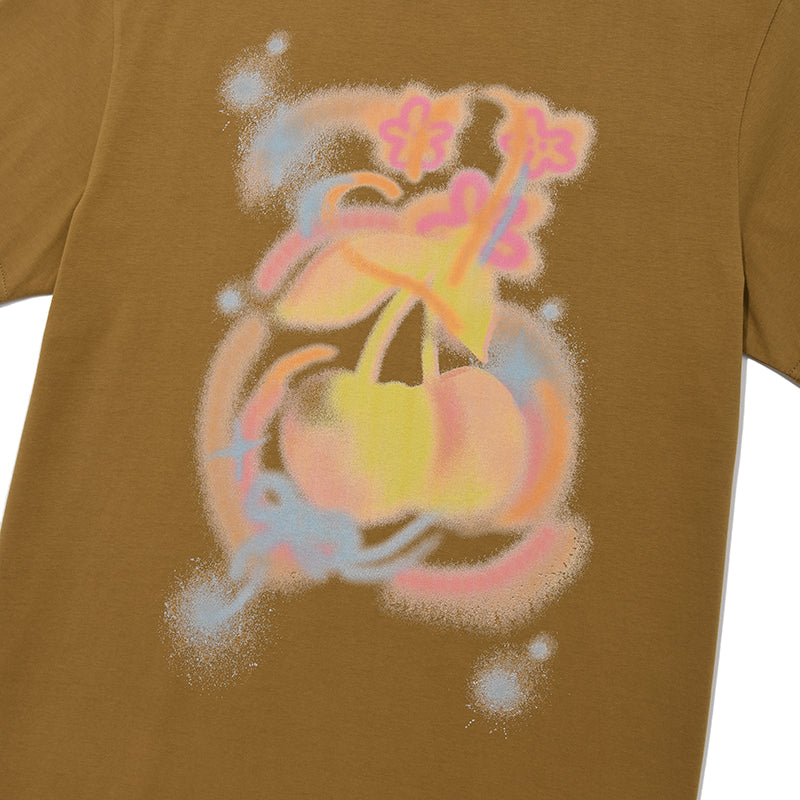 チェリーブラーグラフィックTシャツ【カーキ】