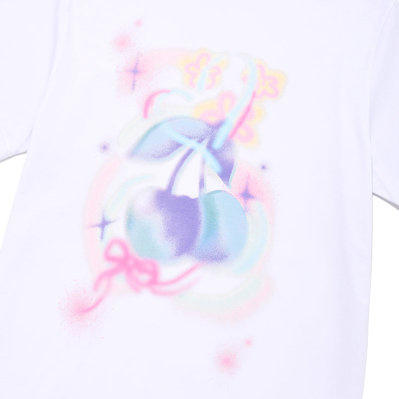 チェリーブラーグラフィックTシャツ【ホワイト】