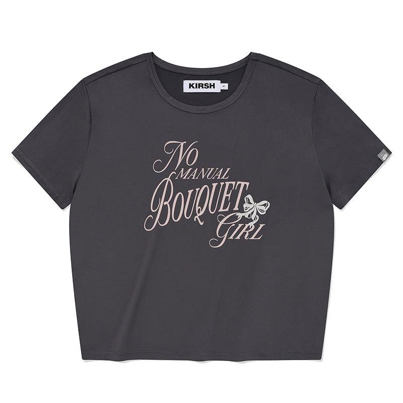 ブーケガールグラフィックTシャツ【アイボリー】