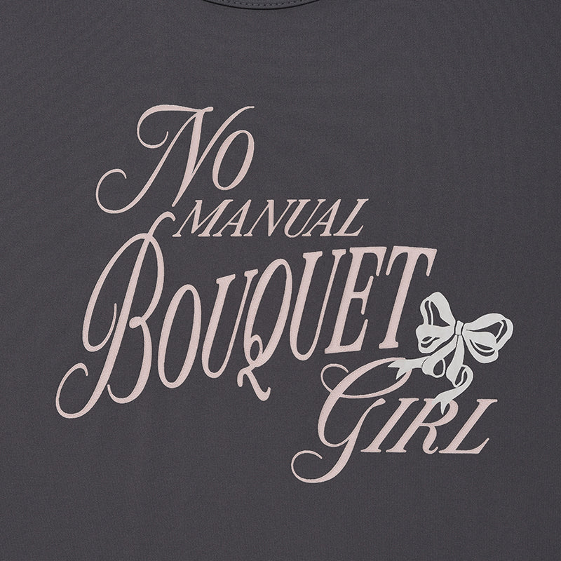 ブーケガールグラフィックTシャツ【チャコール】