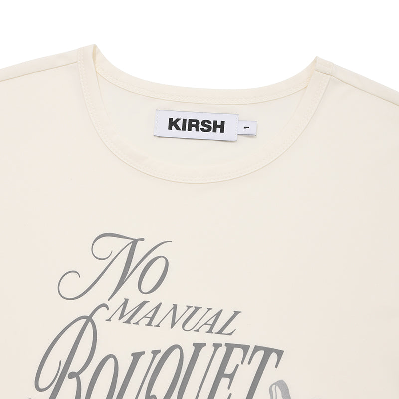 ブーケガールグラフィックTシャツ【アイボリー】