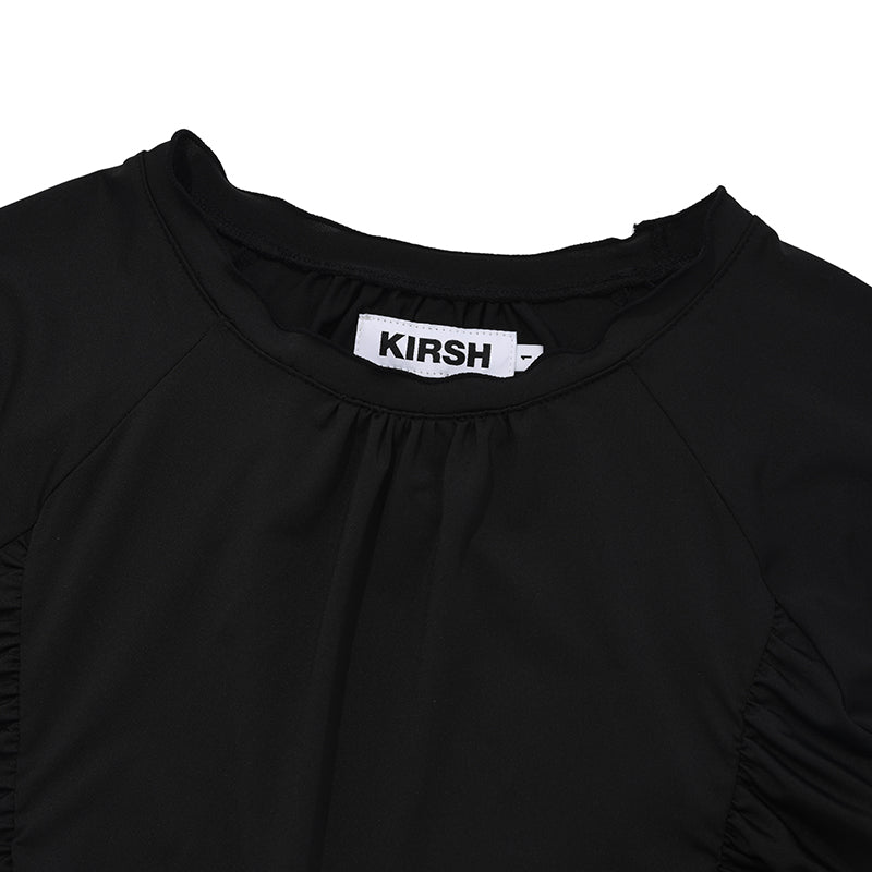 シャーリングスリムフィットTシャツ【ホワイト】