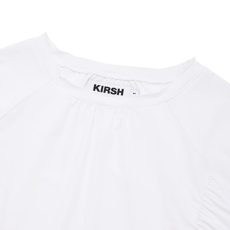 シャーリングスリムフィットTシャツ【ホワイト】