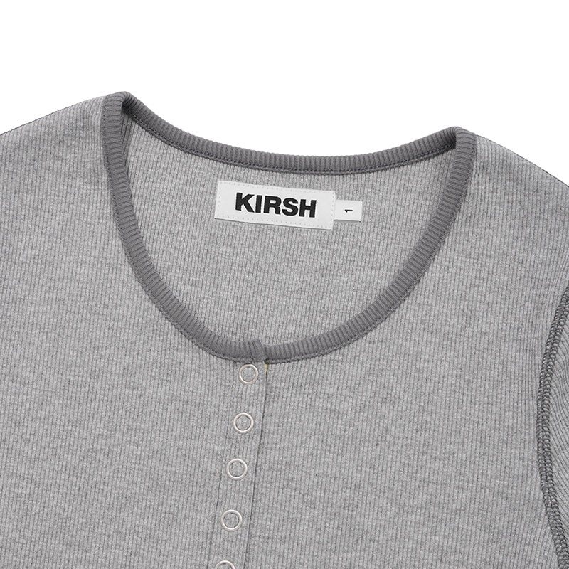 ステッチポイントスリムフィットTシャツ【メランジグレー】
