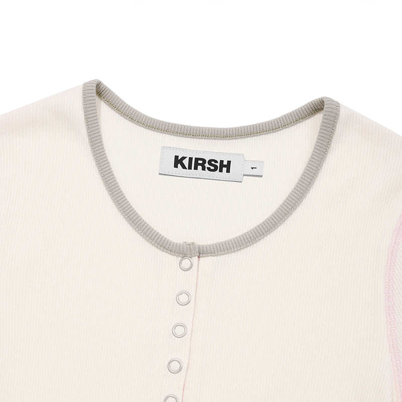 ステッチポイントスリムフィットTシャツ【アイボリー】