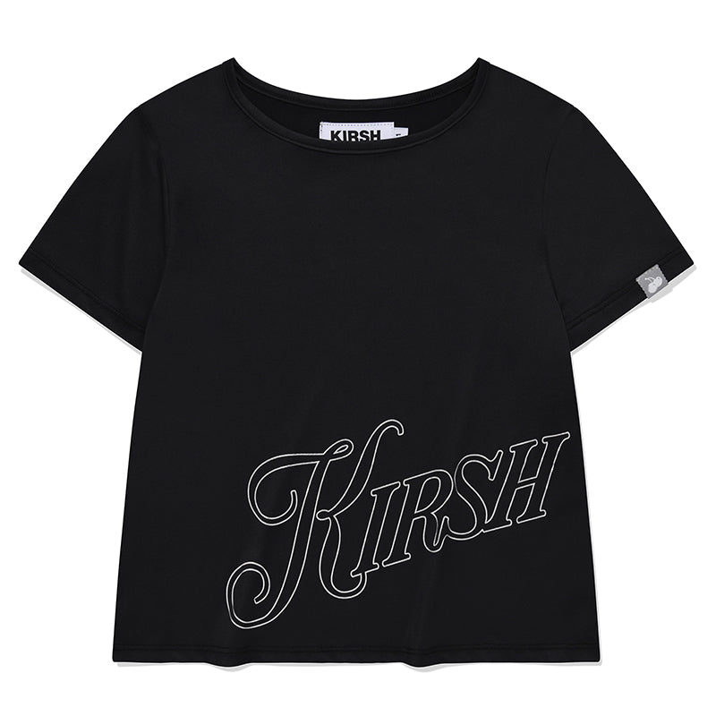 レタリングスリムフィットTシャツ【ブラック】