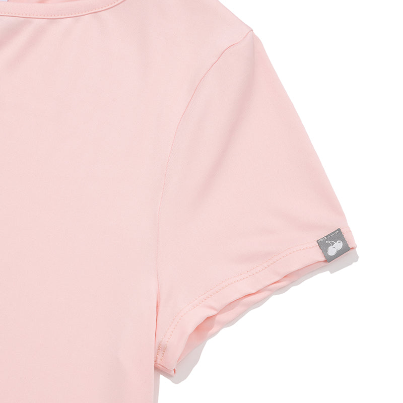 レタリングスリムフィットTシャツ【サーモン】