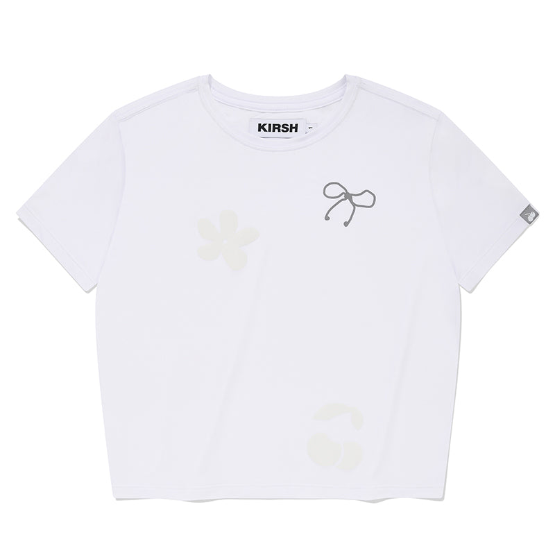リフレクティブグラフィッククロップTシャツ【ホワイト】