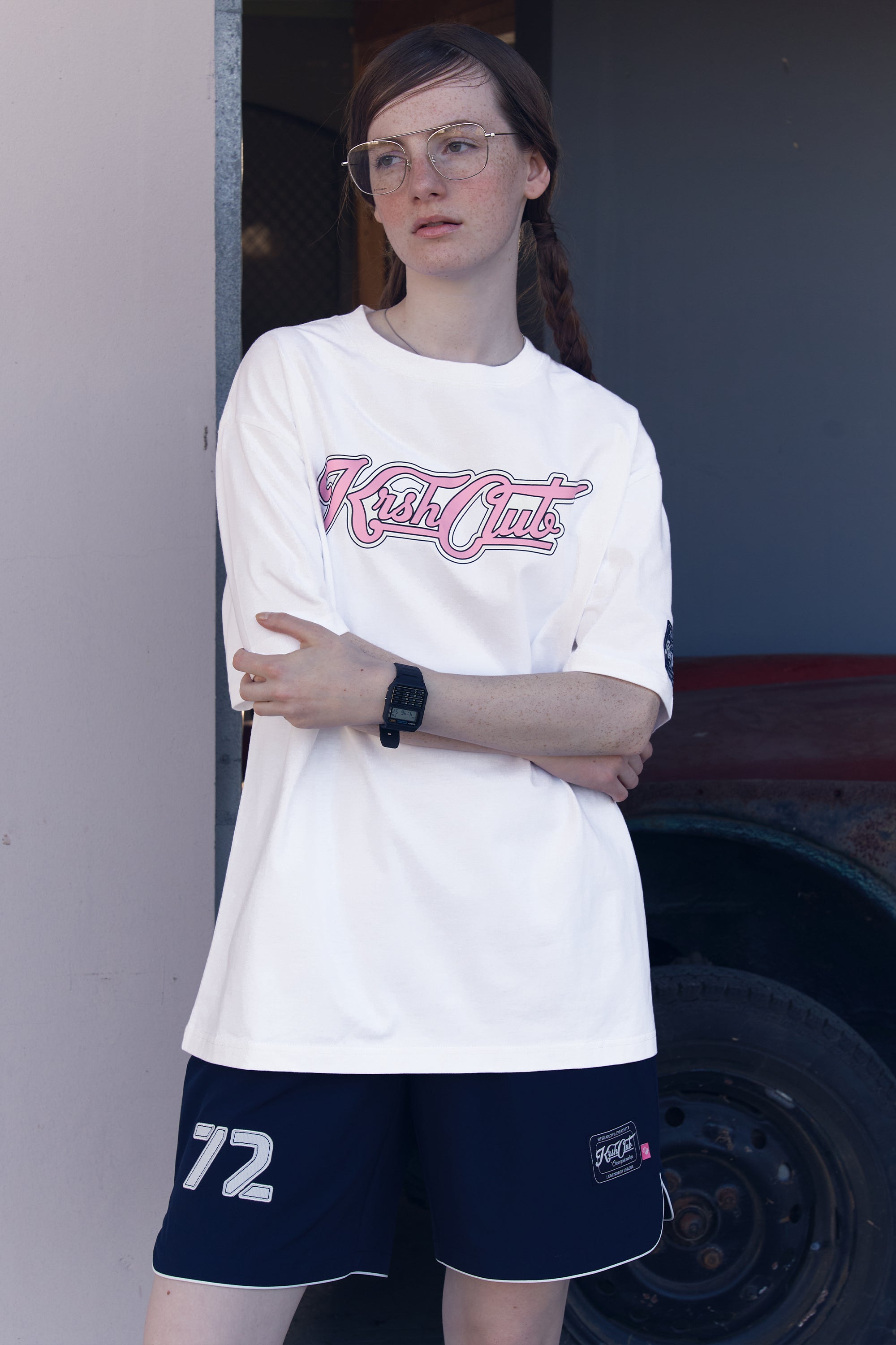 スポーティーグラフィックTシャツ【ホワイト】