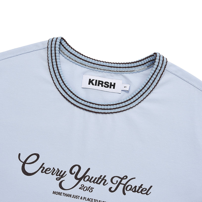 カラーコンビネーション クロップTシャツ【スカイ】