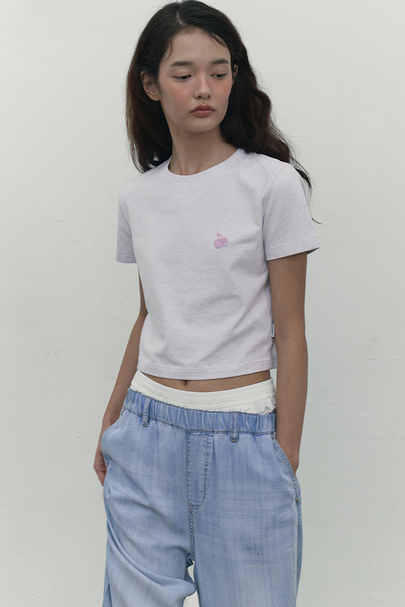 スモールチェリークロップTシャツ【ラベンダー】