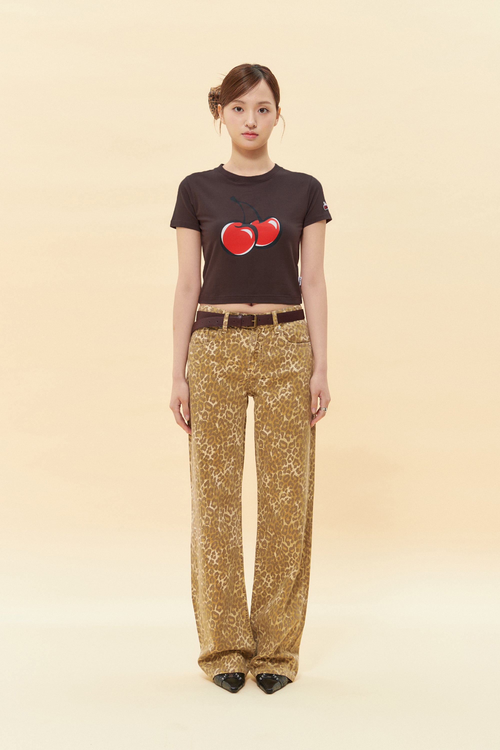 【Big Cherry Tokyo Collection】シグネチャービックチェリークロップTシャツ【ライトオレンジ】