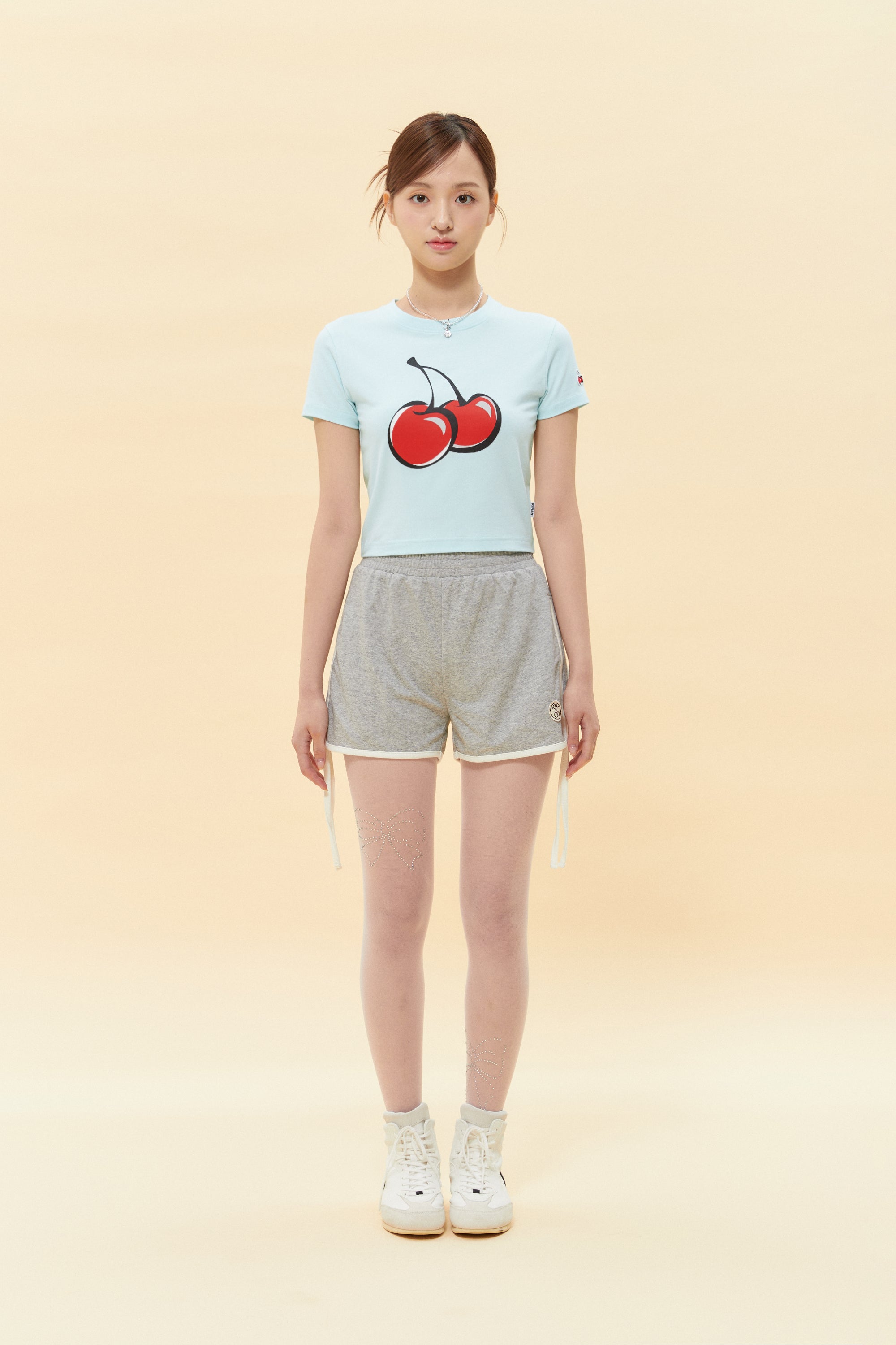 【Big Cherry Tokyo Collection】シグネチャービックチェリークロップTシャツ【ダークブラウン】