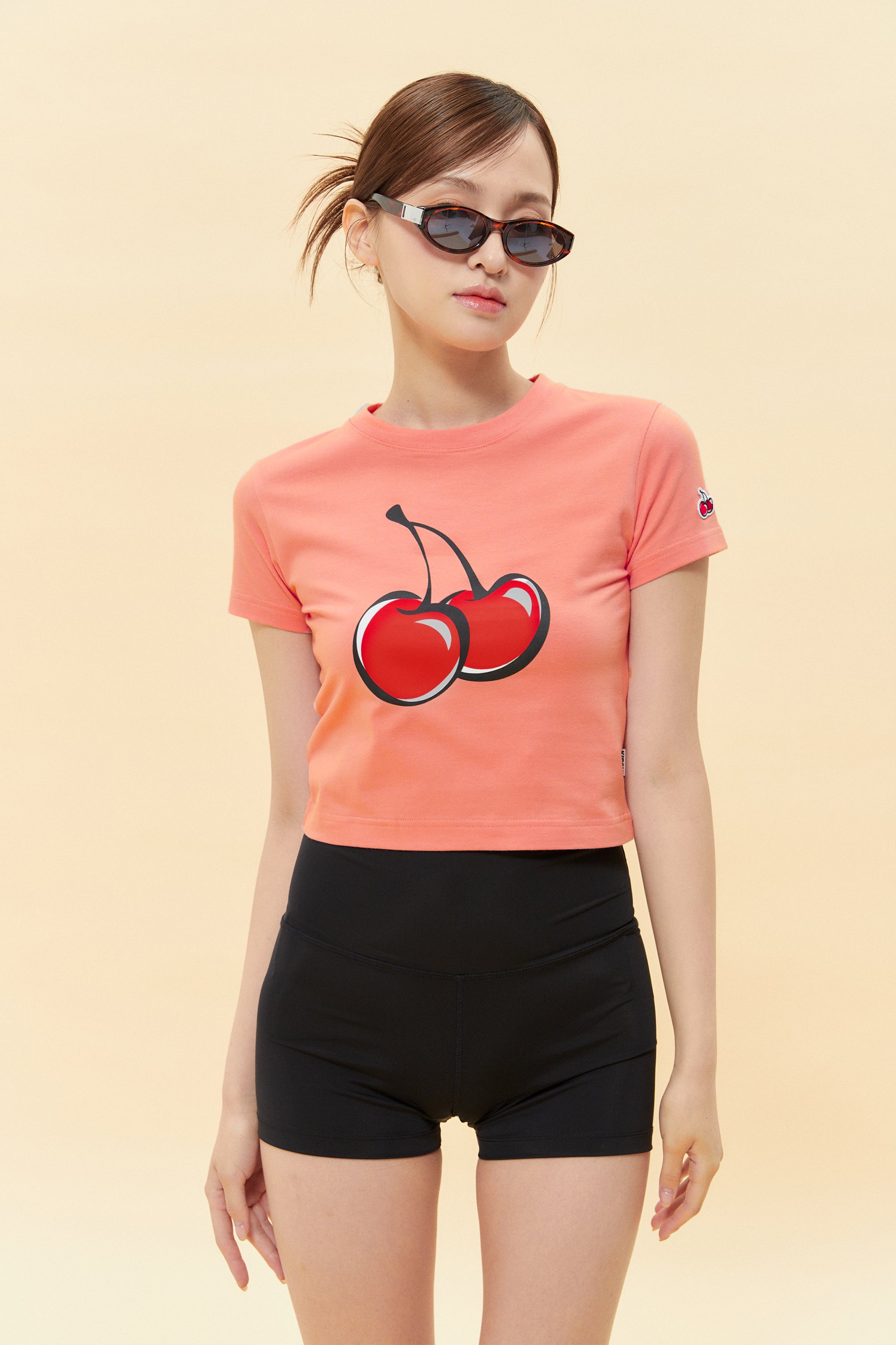 【Big Cherry Tokyo Collection】シグネチャービックチェリークロップTシャツ【ライトミント】