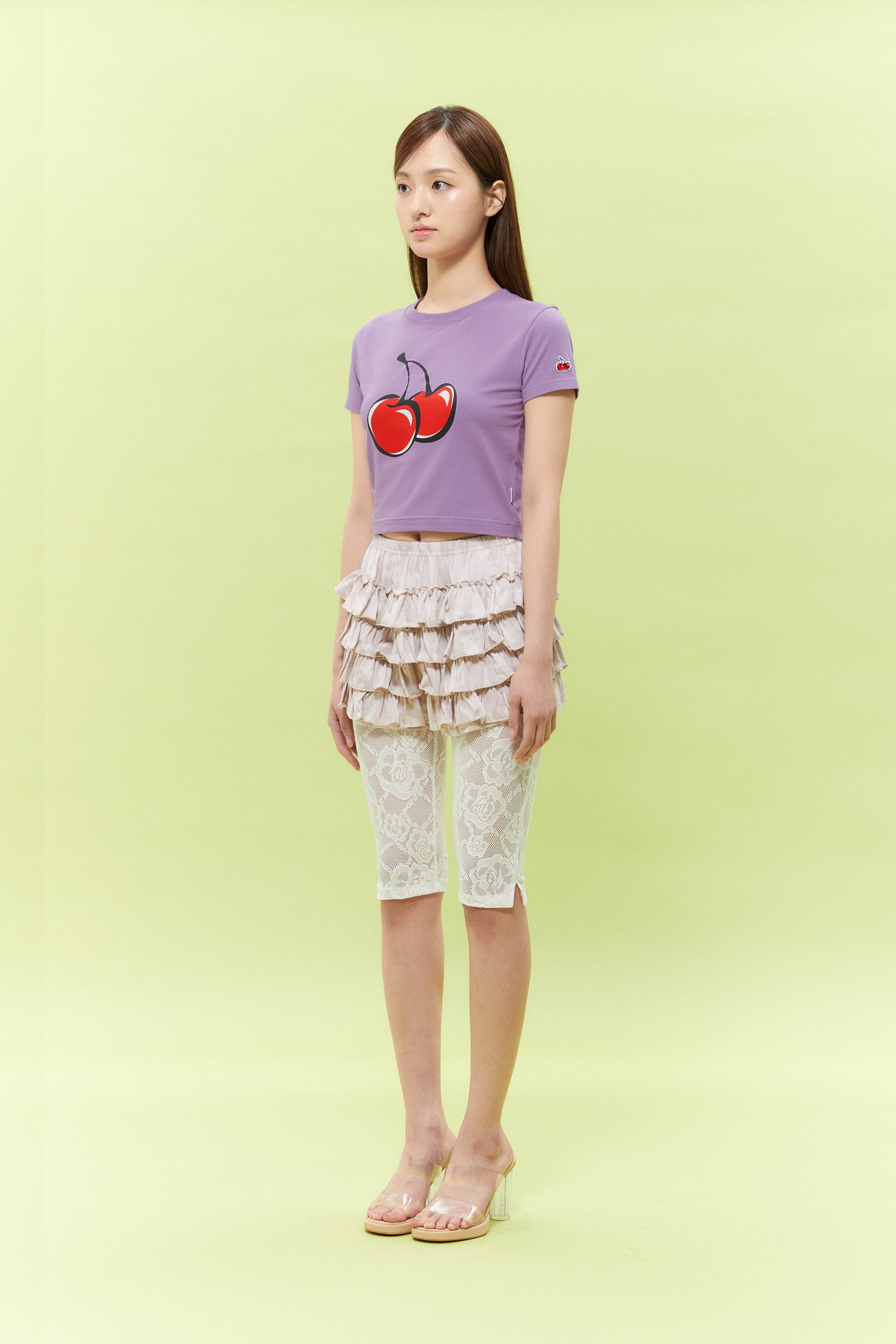【Big Cherry Tokyo Collection】シグネチャービックチェリークロップTシャツ【ダークブラウン】