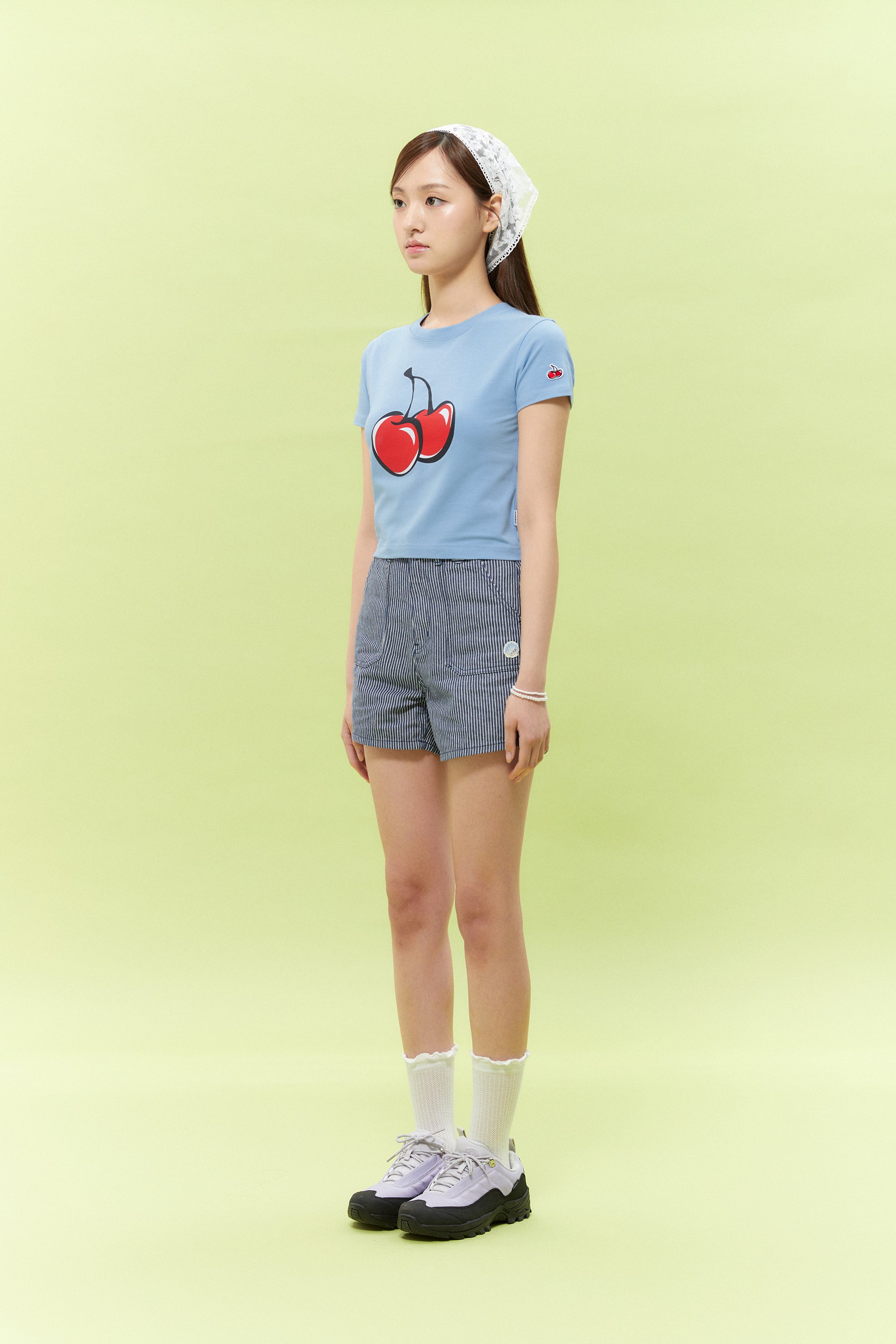 【Big Cherry Tokyo Collection】シグネチャービックチェリークロップTシャツ【ライトミント】