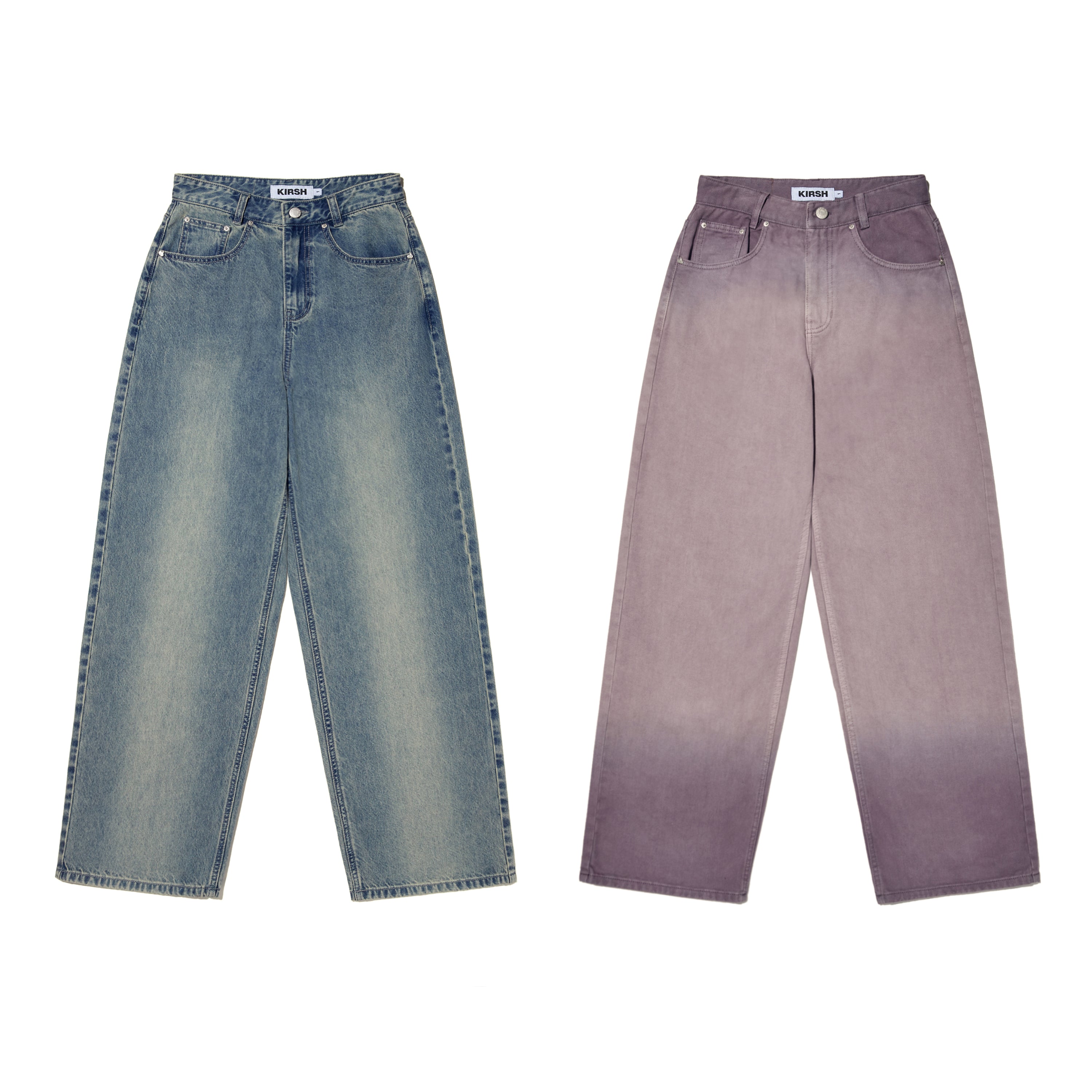 チェリーガーメントウォッシングワイドフィットデニム【ブラウンカーキ】