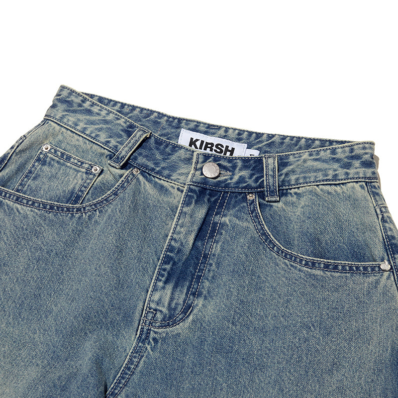 チェリーガーメントウォッシングワイドフィットデニム【ブラウンカーキ】