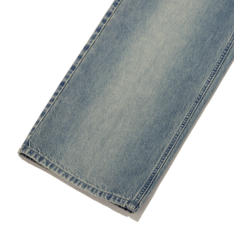 チェリーガーメントウォッシングワイドフィットデニム【ブラウンカーキ】