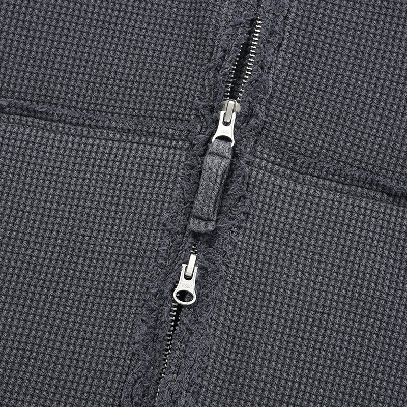 ピグメント ウォッシング フーディ ジップアップ【チャコール】