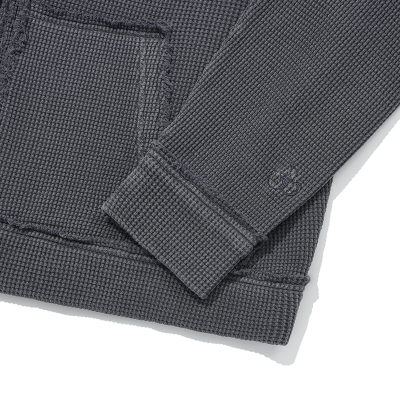 ピグメント ウォッシング フーディ ジップアップ【チャコール】