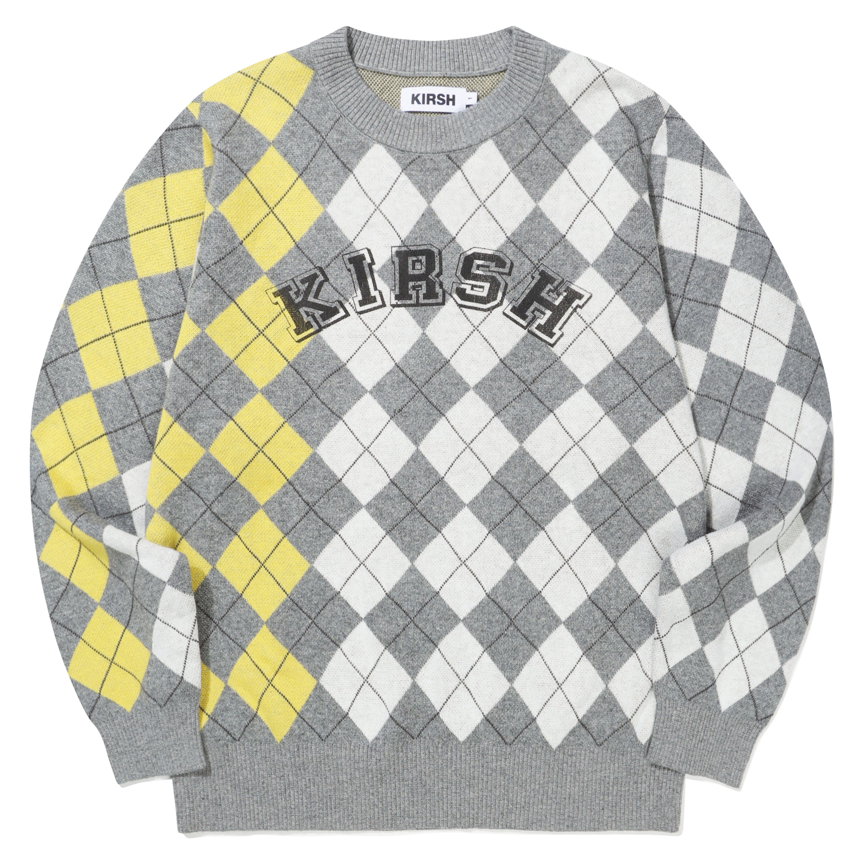 アンバランスアーガイルチェックニット【ライトイエロー】