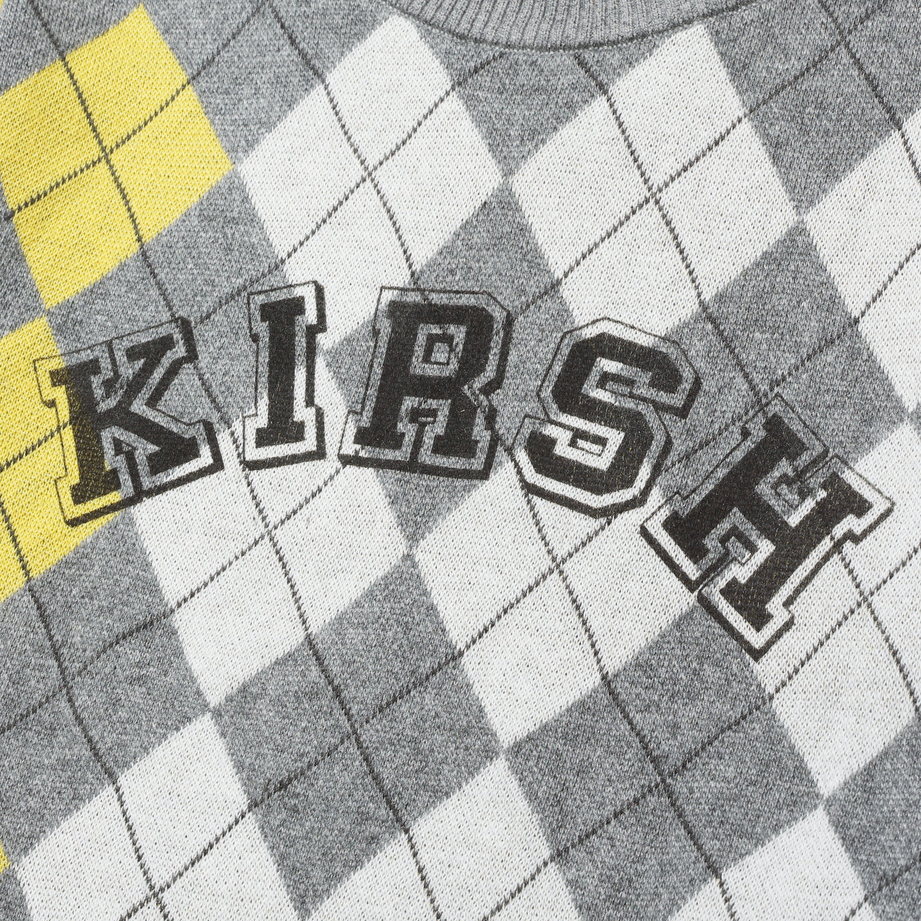 アンバランスアーガイルチェックニット【ライトイエロー】