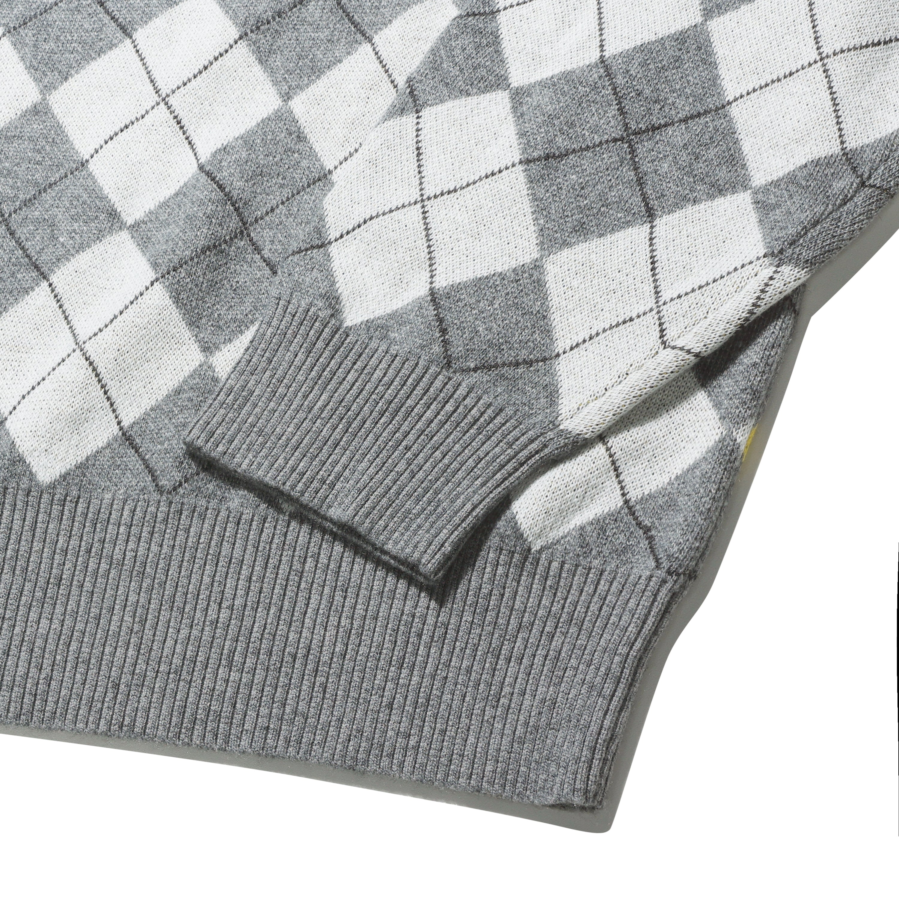 アンバランスアーガイルチェックニット【ライトイエロー】