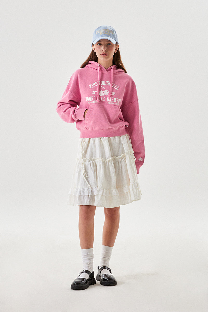 チェリーアーチロゴクロップフーディ【ピンク】