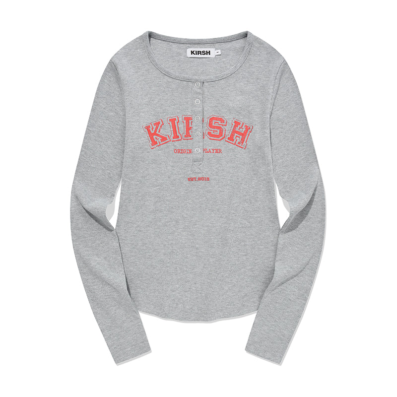 アーチロゴ スリムフィット ロングロングスリーブ【メランジグレー】