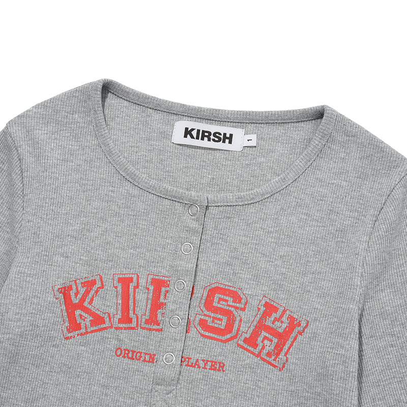 アーチロゴ スリムフィット ロングロングスリーブ【メランジグレー】