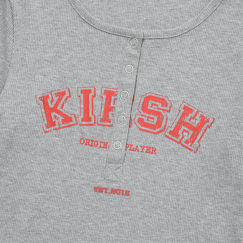 アーチロゴ スリムフィット ロングロングスリーブ【メランジグレー】