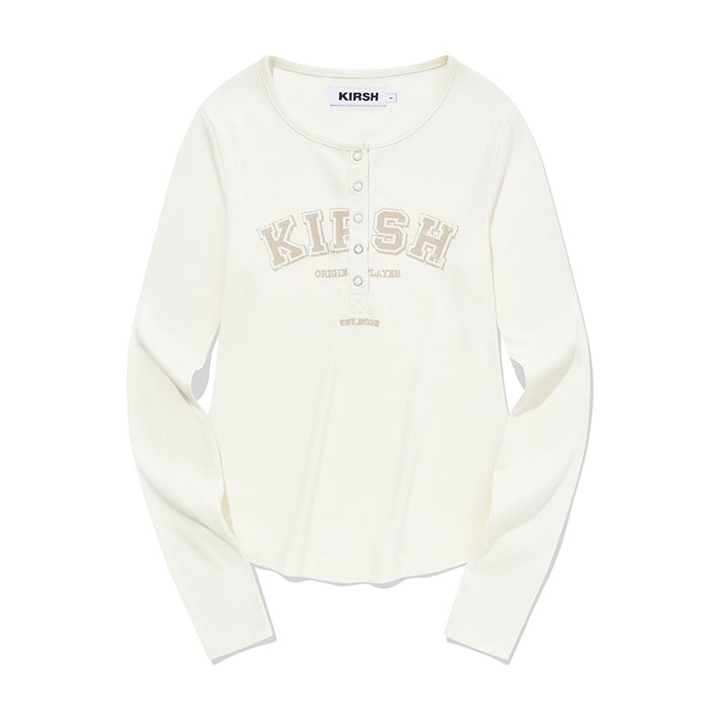 アーチロゴ スリムフィット ロングロングスリーブ【アイボリー】