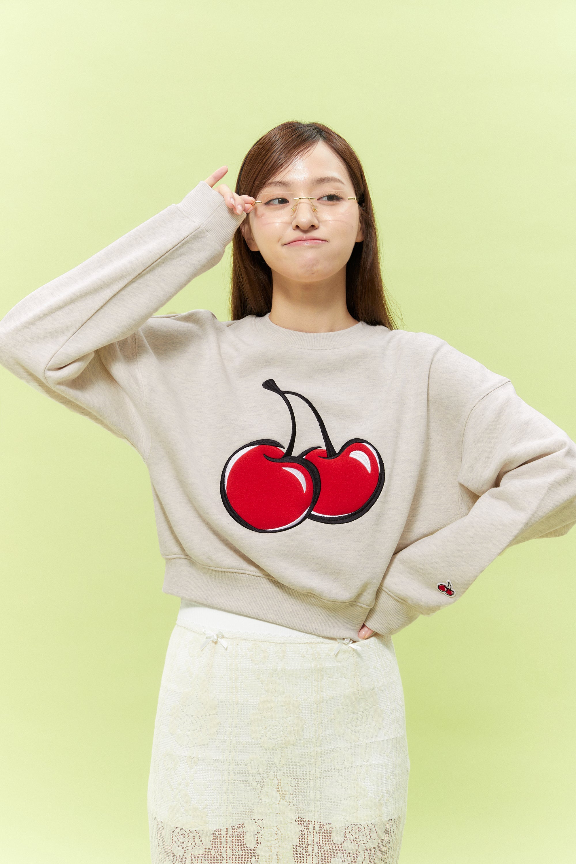 【Big Cherry Tokyo Collection】シグネチャービックチェリークロップスウェット【ピンク】