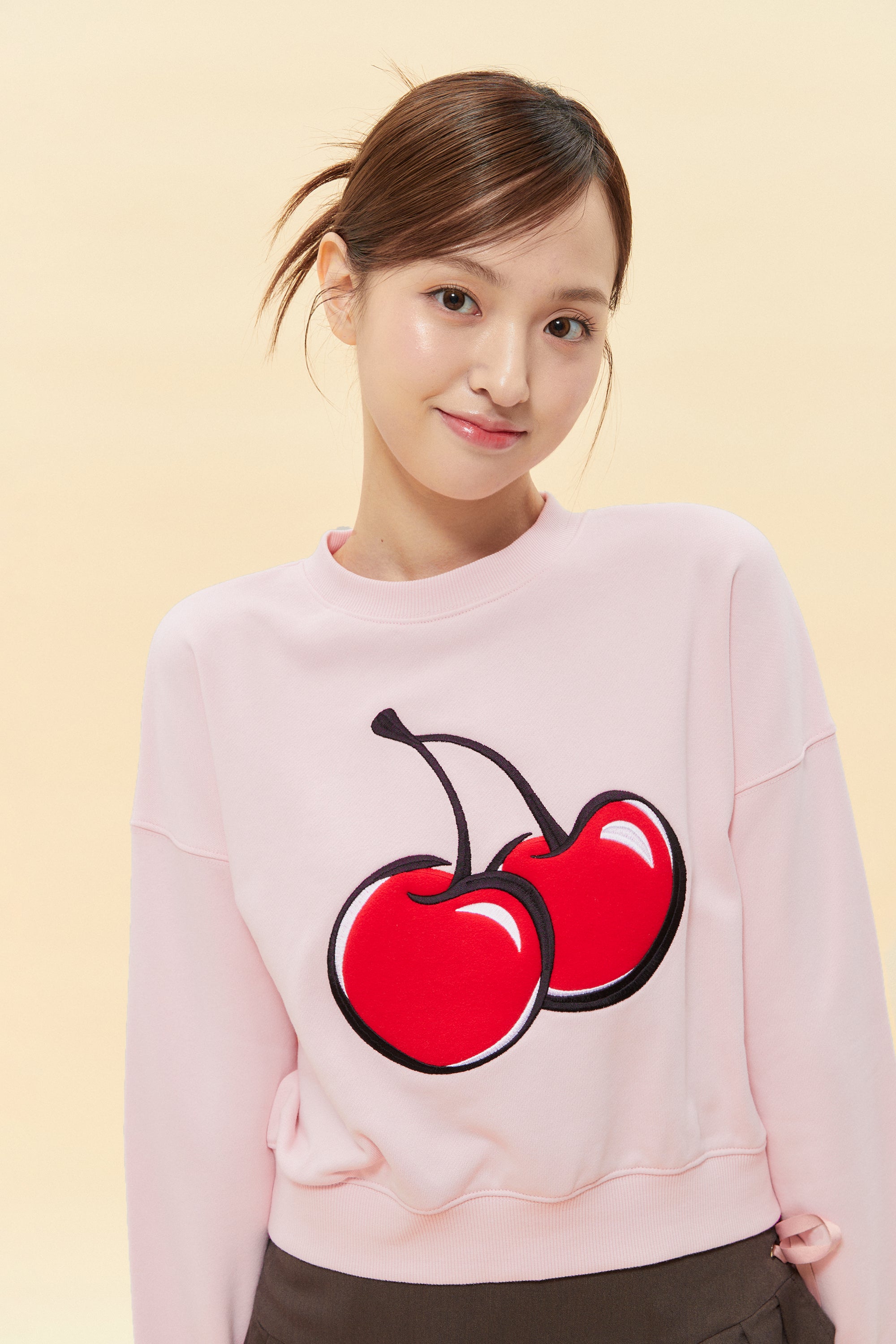 【Big Cherry Tokyo Collection】シグネチャービックチェリークロップスウェット【オートミール】