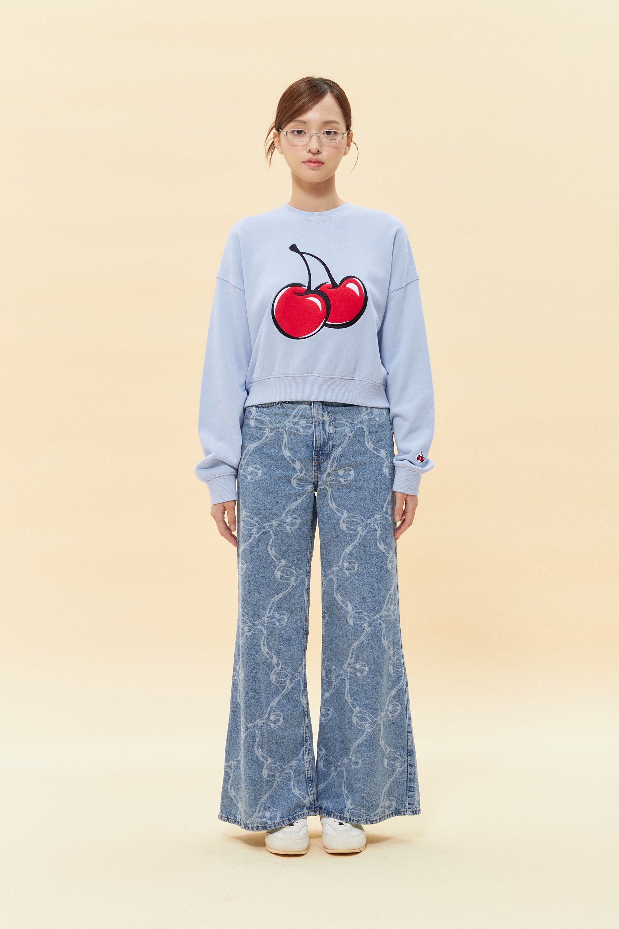 【Big Cherry Tokyo Collection】シグネチャービックチェリークロップスウェット【ピンク】