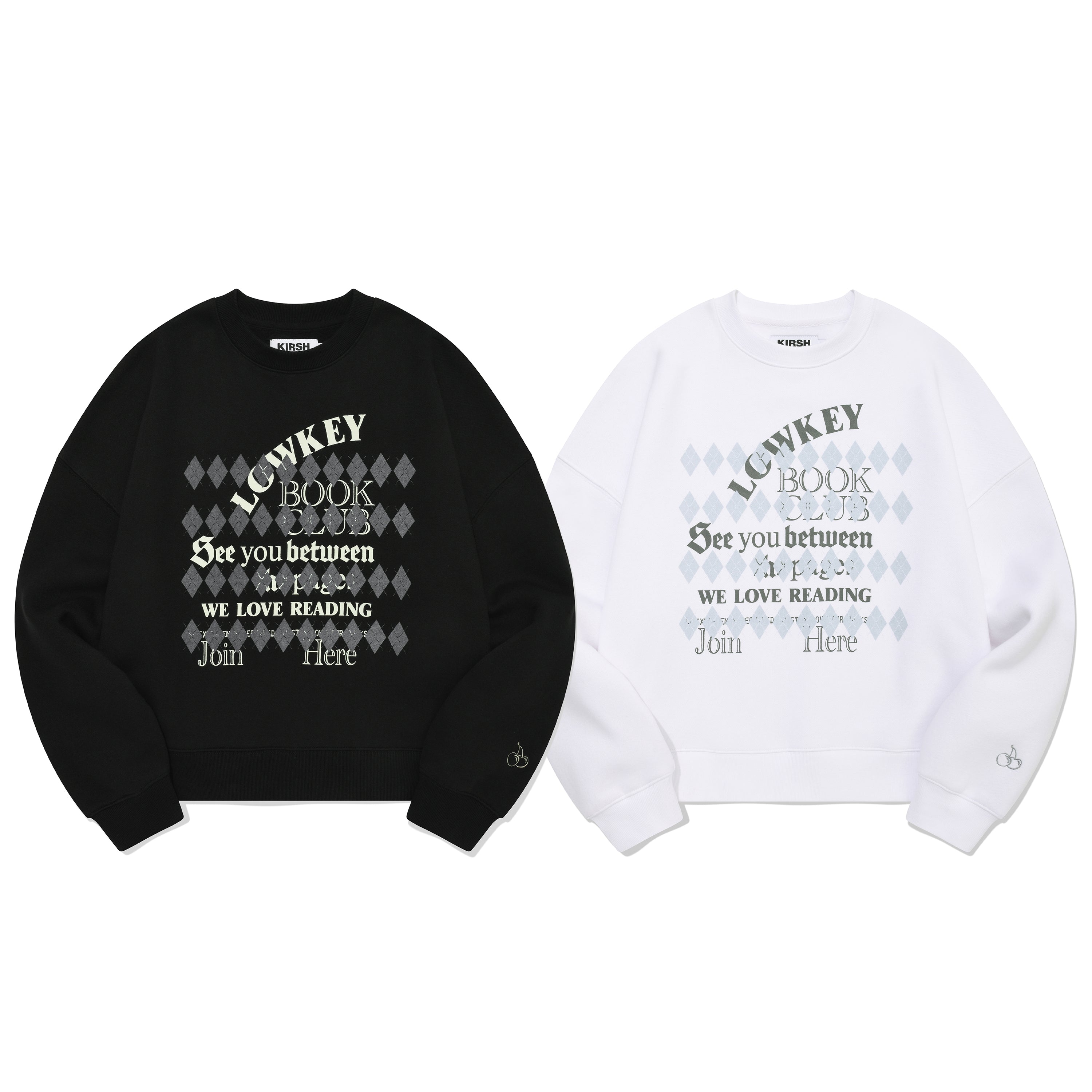 ローキーブッククラブアーガイルパターンスウェットシャツ【ブラック】