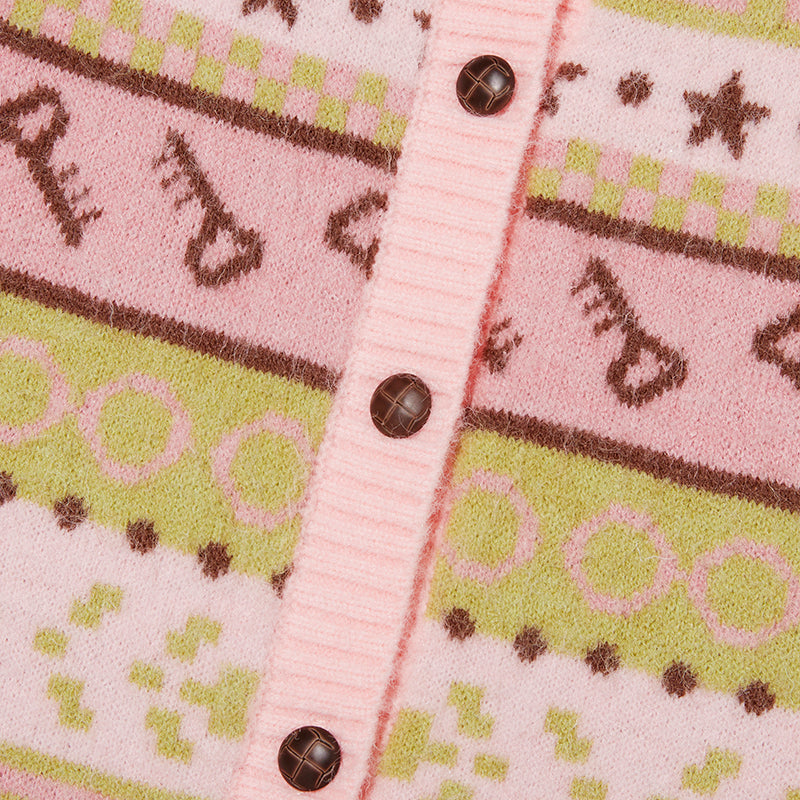 ジャーガードパターンニットベスト【スカイ】