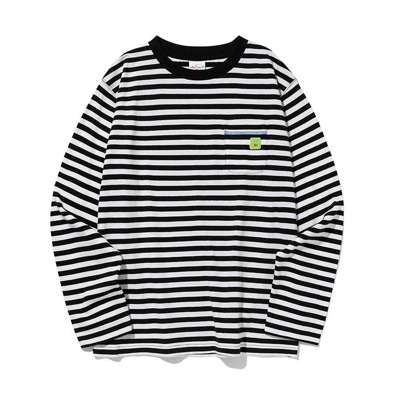 KIRSH X MISAKI KAWAI アートワークストライプTシャツ【ブラック】