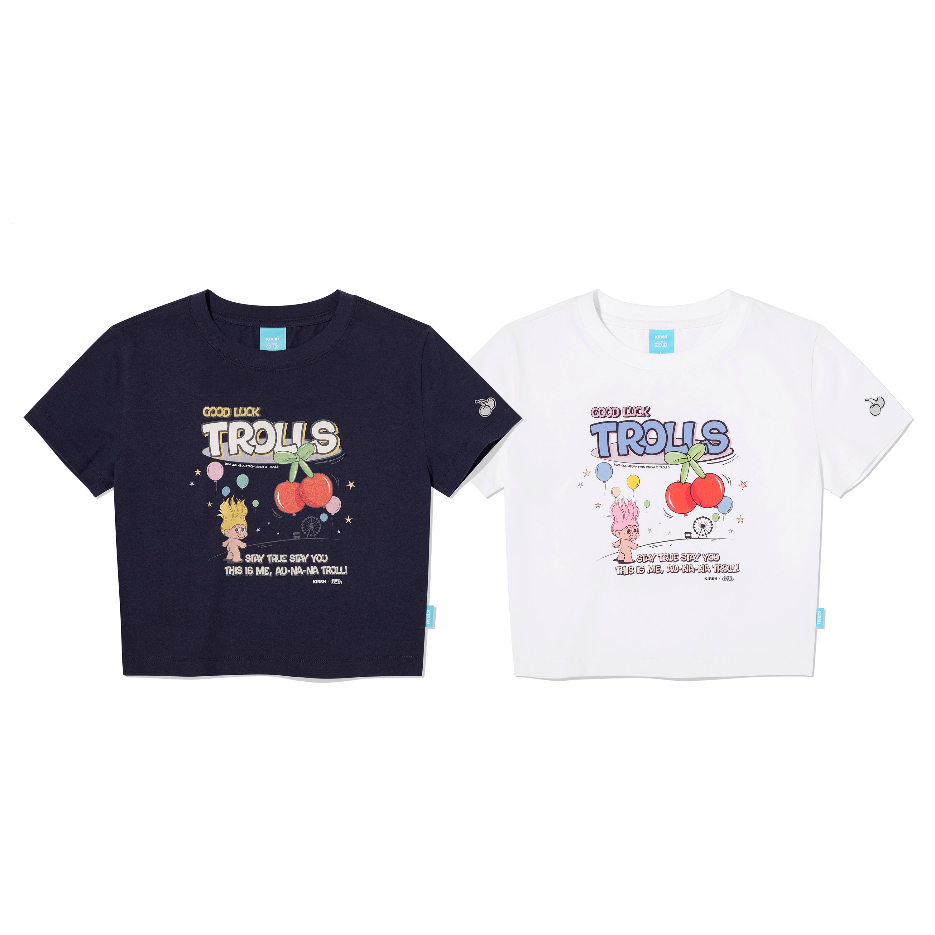 トロールレトログラフィッククロップTシャツ【ホワイト】
