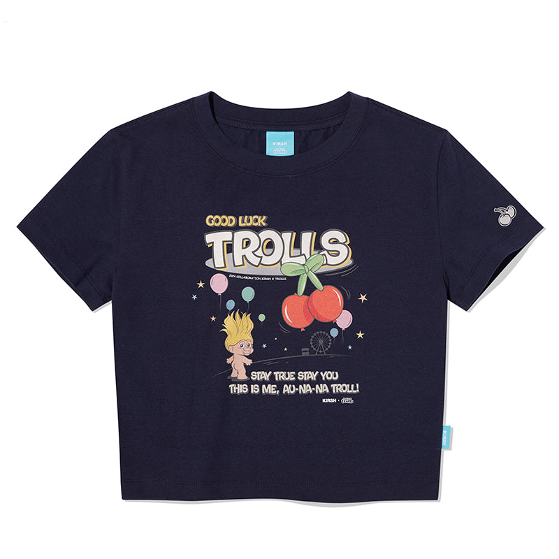 トロールレトログラフィッククロップTシャツ【ホワイト】