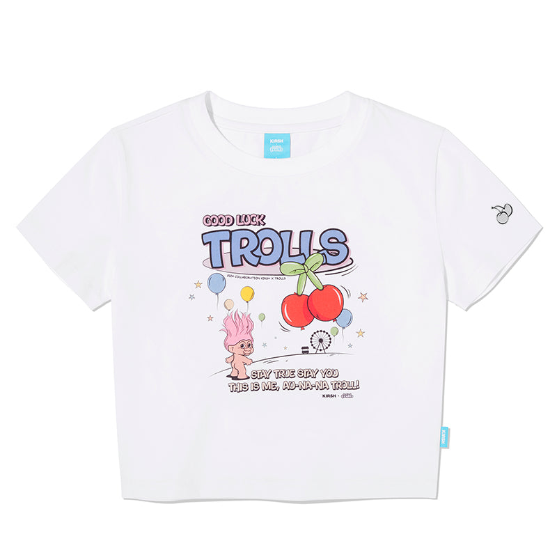 トロールレトログラフィッククロップTシャツ【ホワイト】